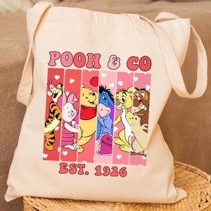 Pooh Co Tote, Winnie the Pooh Tote Bag, Disney Bag, Family Trip Disney Tote, Disney Family Bag, Valentine Bag