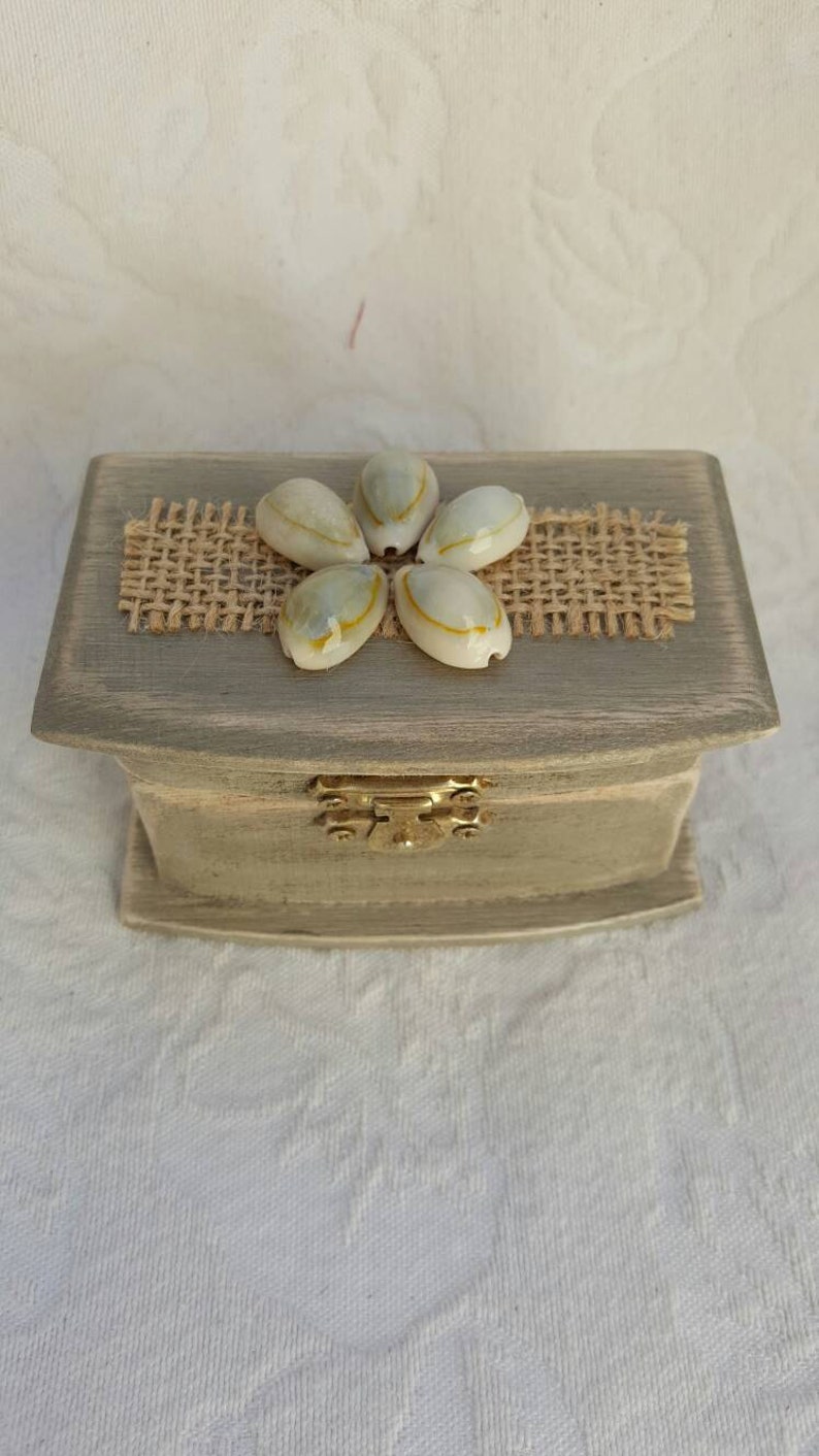 Bohemian wedding Ring Box Rustic Beach Boho Wedding Ring pillow Alternative trinket or memory box Proposal Engagement Ring Box