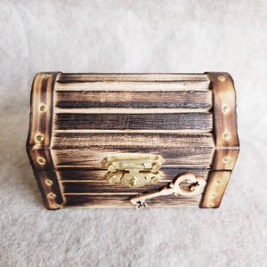 Rustic Wood Burned Ring bearer Box Nautical Wedding Rustic Wedding withSkeleton Key