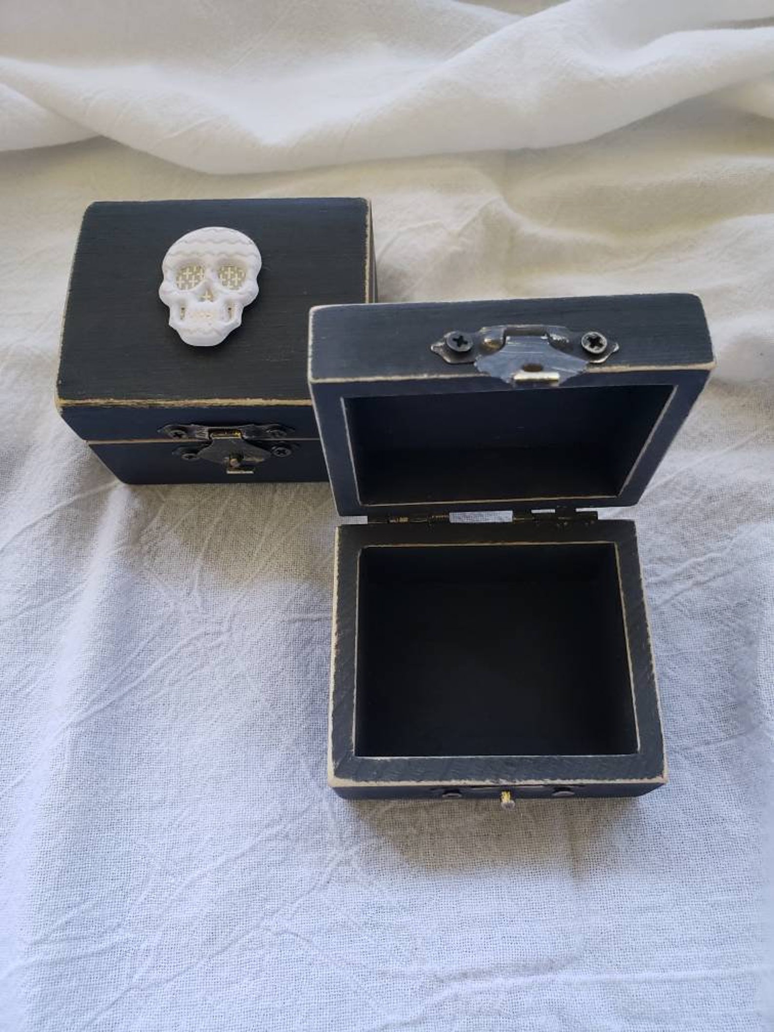 HIS and HERS Gothic Halloween Wedding Ring Box Gift Box Etsy