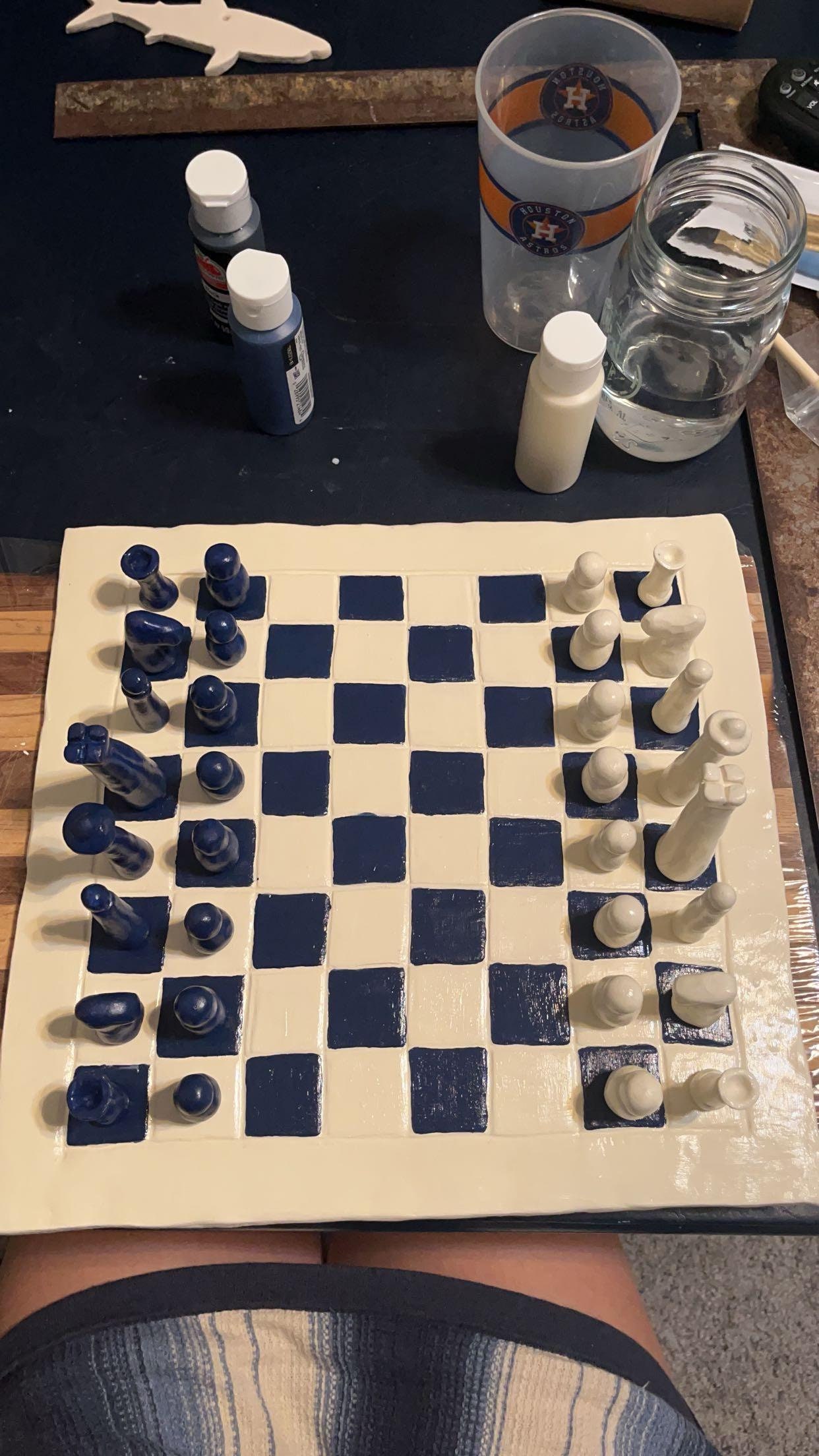 clay chess set made with <3