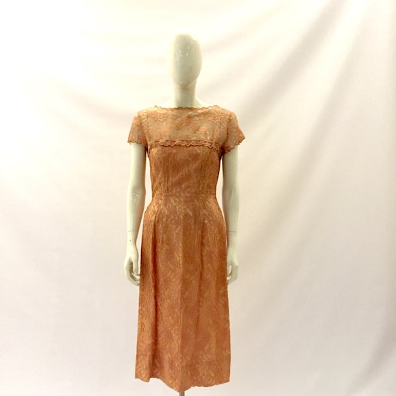 Vintage Dress 1960s Dress Dusty Rose Dress Pink Dr