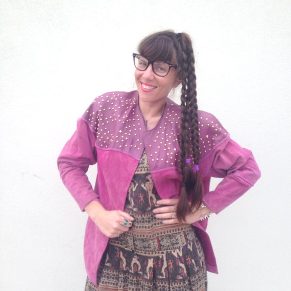Vintage jacket Purple jacket pink jacket magenta j