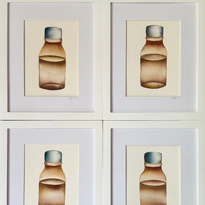 Gay Watercolor Painting of Poppers Bottle, Framed & Signed 11x11” Edition of 4