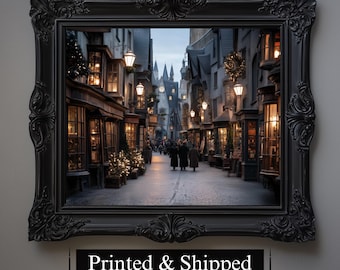 Wizard Alley Poster & Magical Wall Art Gift for Fantasy Fan Magic Lover