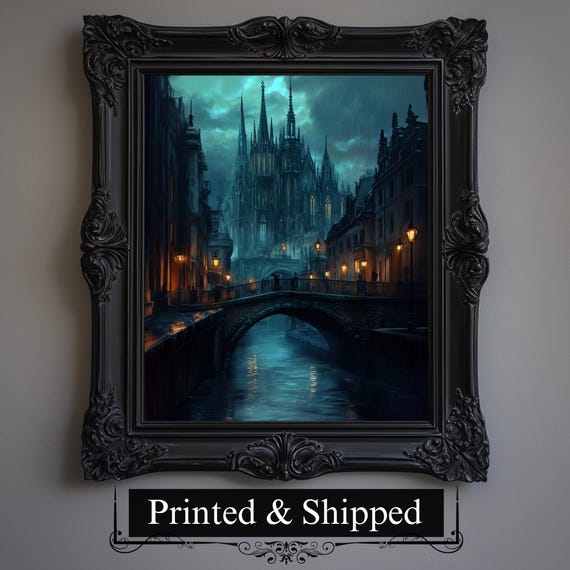 Gothic Cathedral Art Print, Dark Academia, Antique Architecture