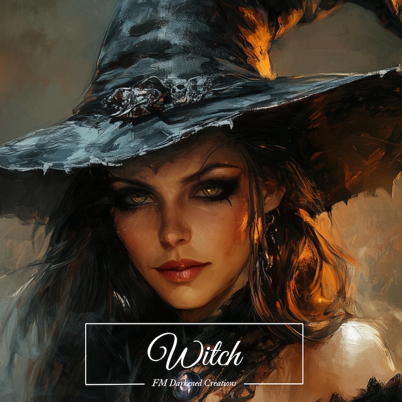Witch and Cauldron Art Print | Spooky Halloween Decor (digital Download ...