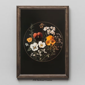 Cottagecore Floral Digital Print | Vintage Botanical Digital Art | Whimsigoth Garden Printable Wall Art | Enchanted Wildflowers Print