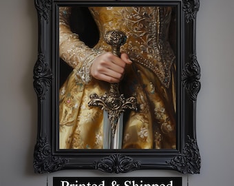 Impresión artística de una dama victoriana / Retrato de una academia oscura, decoración de pared gótica