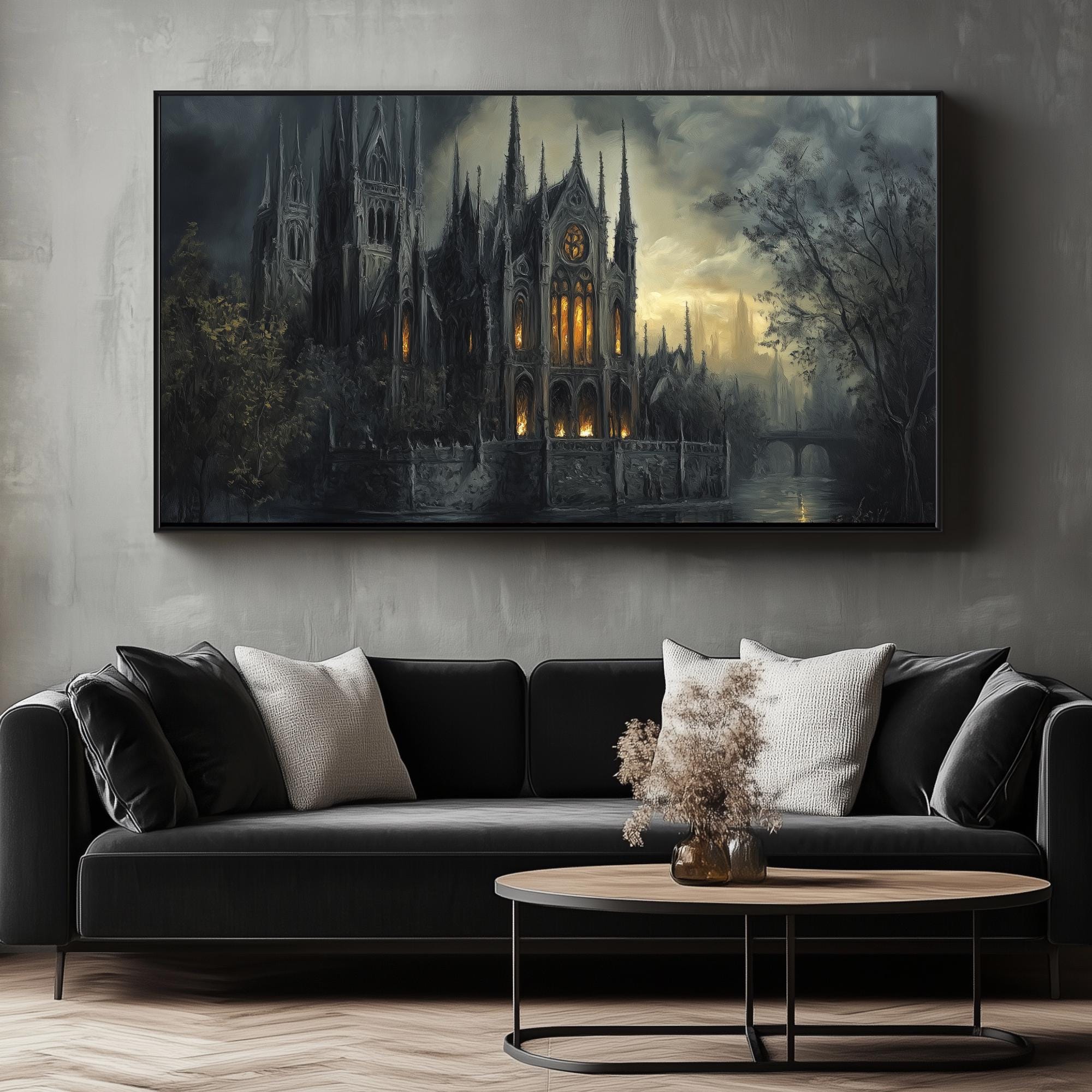 Gothic Vampire Castle Wall Art Print | Dark Academia Victorian Decor - Etsy