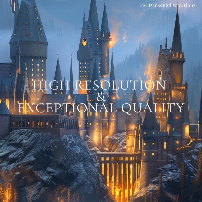 Potter print poster of a mystical castle, ideal for a reading nook.