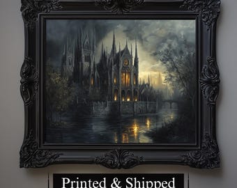 Gothic Vampire Castle Wall Art Print | Dark Academia Decor