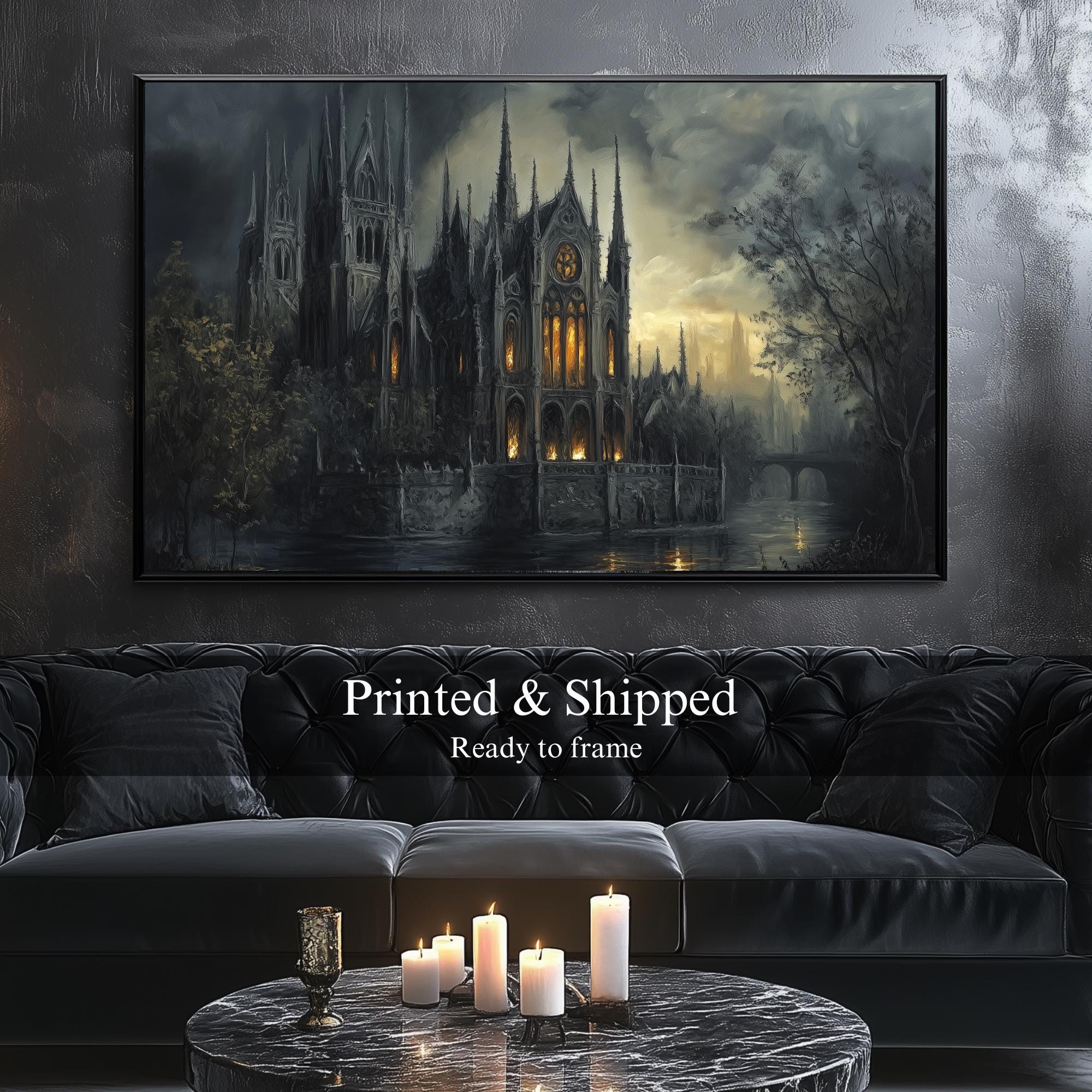 Gothic Vampire Castle Wall Art Print | Dark Academia Victorian Decor - Etsy