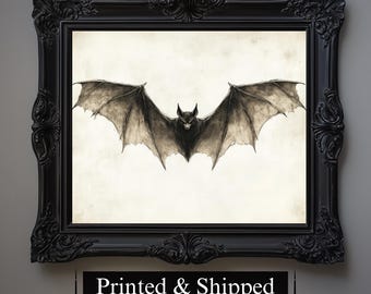 Gothic Bat Art Print | Dark Victorian Home Decor