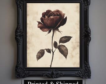 Gothic Rose Art Print | Dark Victorian Floral Painting