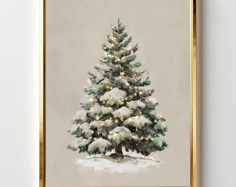 Vintage Christbaum Ornament Print: Weihnachtskugeln Wand Kunst (Digitaler Download)