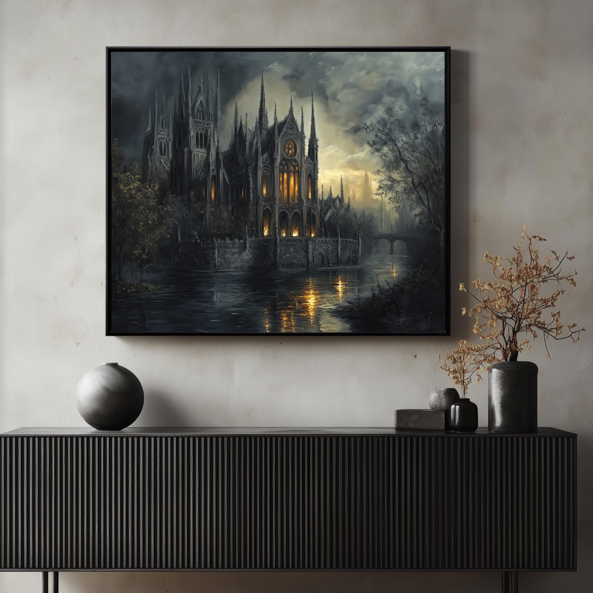 Gothic Vampire Castle Wall Art Print | Dark Academia Decor - Etsy