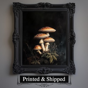 Botanical Mushroom Art Print | Vintage Cottagecore Wall Decor