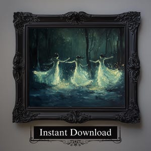 Fairy Digital Print | Magical Forest Art | Enchanted Fairies Digital Download | Fantasy Wall Art Print