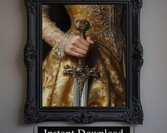 Victorian Lady Portrait, Dark Academia Gothic Decor (Downloadable Print)