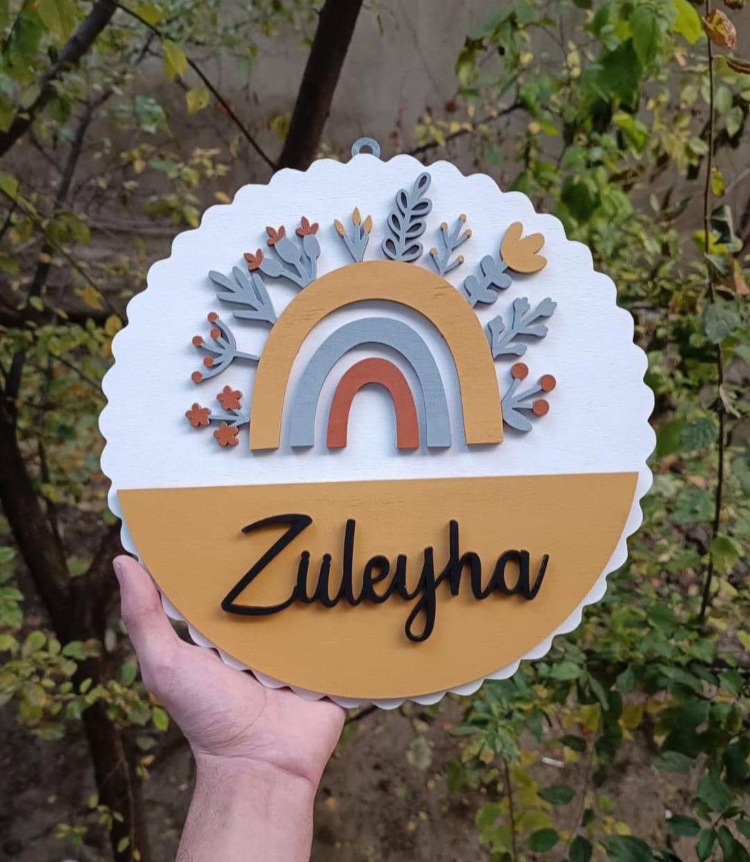 Custom Wooden Baby Room Name Plate - Personalized Nursery Door Sign ...