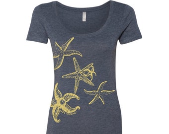 Womens STARFISH TriBlend Scoop Neck Tee - T Shirt S M L XL XXL (+ Colors)