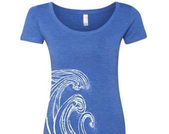 Womens WAVE TriBlend Scoop Neck Tee - T Shirt S M L XL XXL (+ Colors)