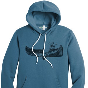 Unisex Pullover Hoody MANATEE in a Canoe Soft Fleece Sweatshirt