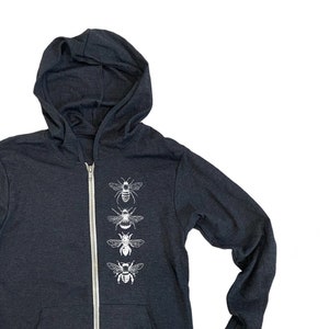 Unisex BEES Eco Zip Lightweight Hoody Screen Printed Zen Threads + Bella Canvas