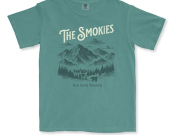 Smoky Mountains National Park Comfort Colors Tee: Retro Nature Print