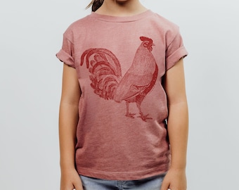 Youth ROOSTER Bella Canvas Premium vintage soft Tee T-Shirt (+Colors) Zen Threads kids farm life nature chickens hens bird lover girls boys