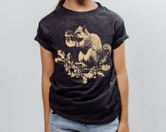 Youth BOXING SQUIRREL Bella Canvas Premium vintage soft Tee T-Shirt Fine Jersey T-Shirt (+Colors) Zen Threads kids boxer nature lover art