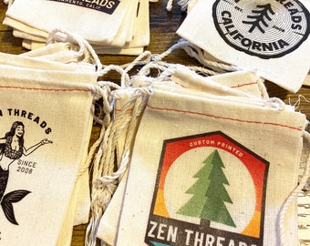 Custom Logo Gift Bags: Small Cotton Drawstring Favor Bags Size Options