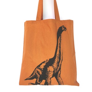 DINOSAUR Eco-Friendly Market Tote Bag  Eco printed brontosaurus jurassic (Ships FREE!)