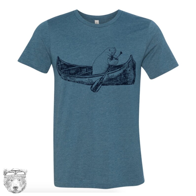Mens MANATEE in a Canoe t shirt custom color printed tee Etsy