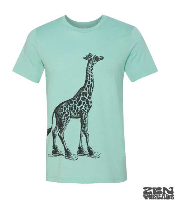 Mens GIRAFFE in High Tops T Shirt Custom Color Printed Tee | Etsy