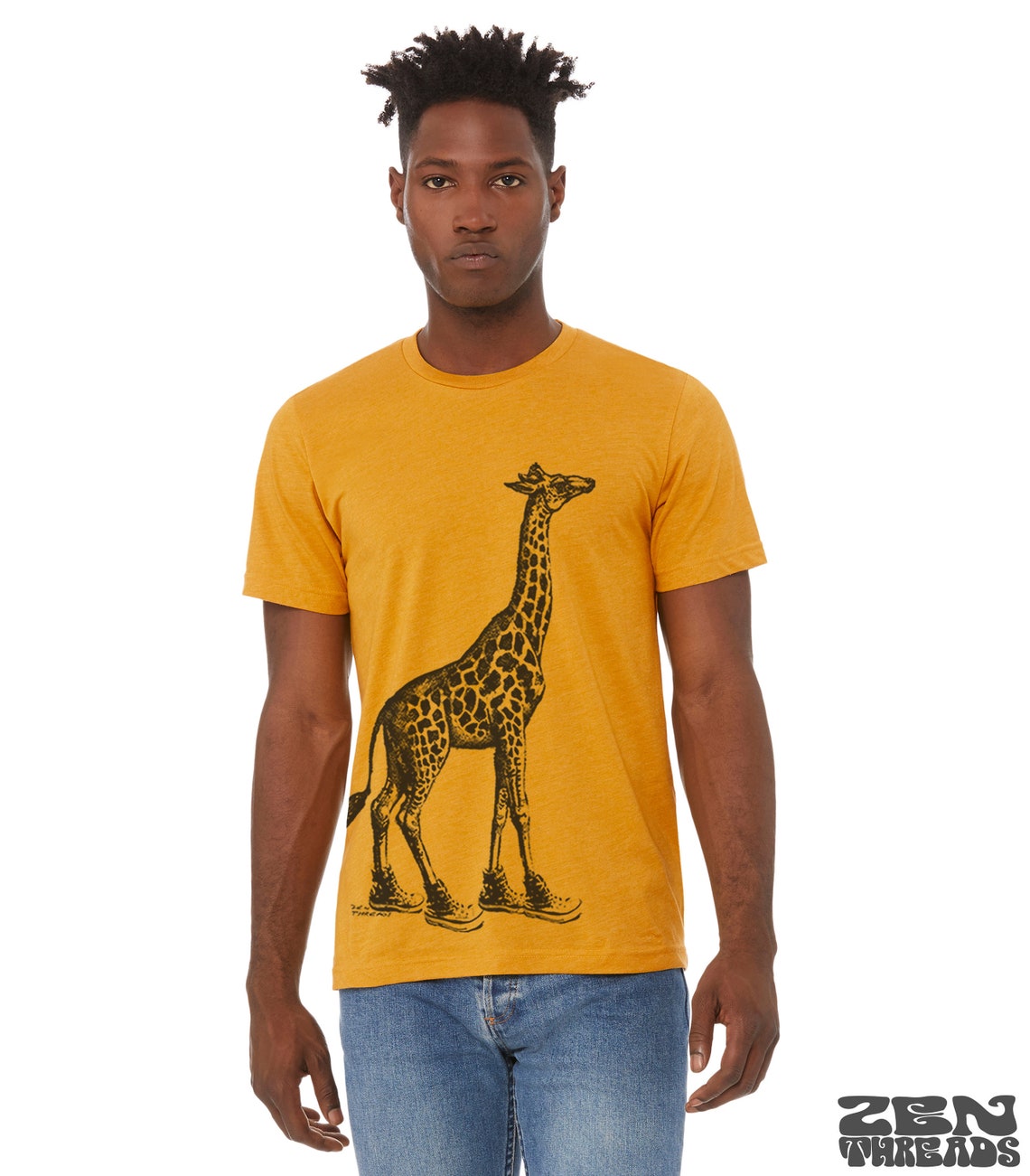 Mens GIRAFFE in High Tops t shirt custom color printed tee | Etsy