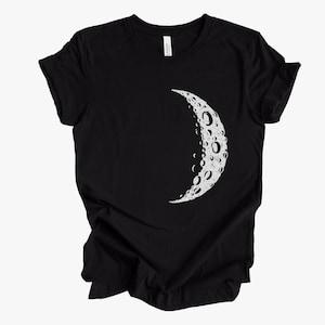 MOON Waxing Unisex Mens Women&#39;s T Shirt custom color printed tee solar system astronomy night stargazer astronomer galaxy planet gift shirt