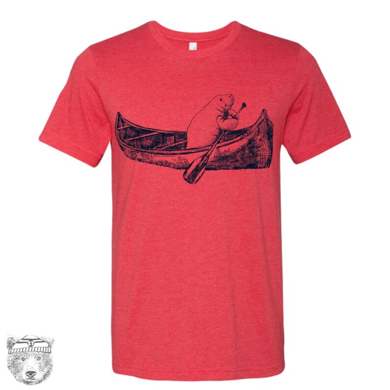 Mens MANATEE in a Canoe t shirt custom color printed tee Etsy