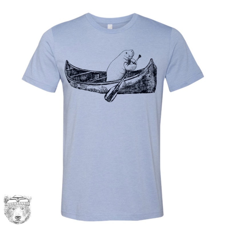 Mens MANATEE in a Canoe t shirt custom color printed tee Etsy