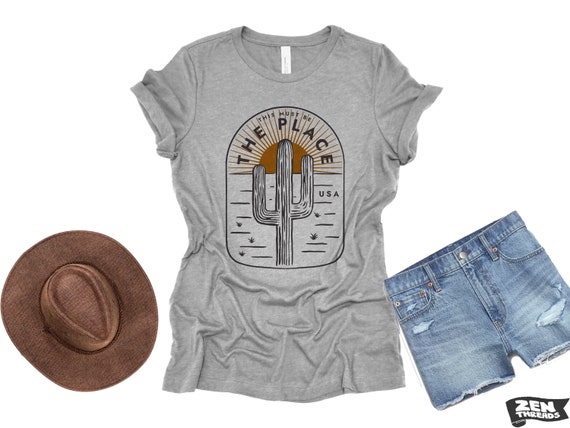 Desert Cactus Graphic Tee: Women's Bella Canvas Relaxed Fit T-Shirt