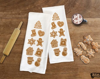 GINGERBREAD Cookies Large 22x36" Flour Sack Towel Bar Kitchen Decor Organic Cotton tea towel gift housewarming party hostess holiday xmas