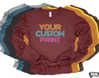 Custom Bella Canvas Unisex Long Sleeve T-Shirt: Full Color Print