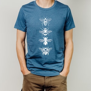BEES Unisex Mens Women's T Shirt custom color printed tee gardening honey bee insect gift shirt apiarist beekeeper honey flowering wing bug
