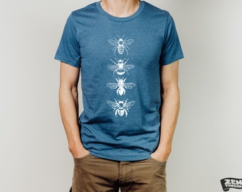 BEES Unisex Mens Women's T Shirt custom color printed tee gardening honey bee insect gift shirt apiarist beekeeper honey flowering wing bug