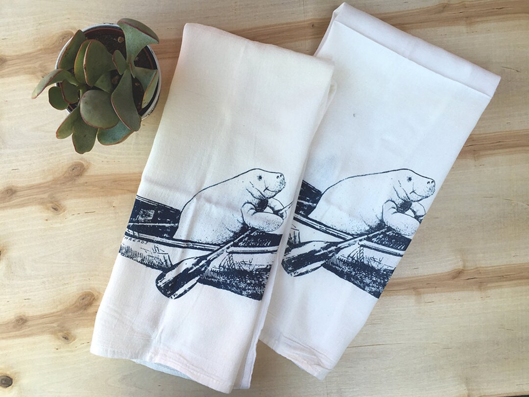 Flour Sack Kitchen Towels WHALES Flour Sack Bar Towels Natural