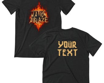 Nation Ablaze Band Tee - Custom Bella Canvas T-Shirt: Personalized Name Back Print