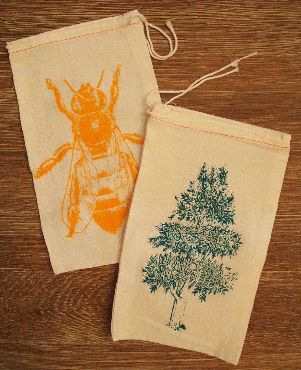 GIFT BAG 8 X 11 Honey Bee Cotton Eco Reusable Etsy
