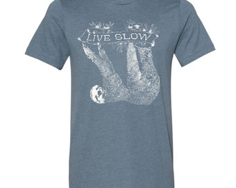 Live Slow Sloth T-Shirt: Unisex Bella Canvas Tee