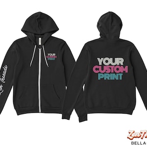 Custom Bella Canvas 3739 Zip Unisex Hoodie: Personalized Photo Art